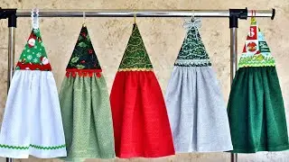Toalla de Navidad para Cocina, Toalla decorada/ Christmas tree Kitchen Towel #navidad #adorno #diy 