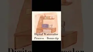 Super easy digital watercolor process! Quick & easy Watercolor painting tips #art #digitalart