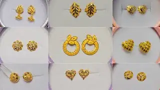 Gold stud earrings designs for daily use/1 gram gold earrings tops design/gold earrings designs 2026