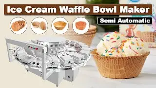 Semi Automatic Waffle Bowl Maker|Ice Cream Waffle Basket Making Machine|Crispy Waffle Cup Machine