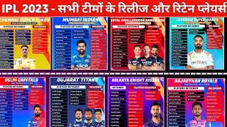 IPL 2023 - All Teams Retained & Released Players List Official Announced