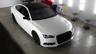 audi A7 wrapped AVERY satin white pearl