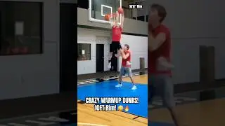 CRAZY Warmup DUNKS! - 10FT! 😳🤯🔥 #shorts