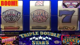 BOOM! Triple Double Stars + 9 Line Double Diamond Deluxe + Triple Lucky 7's + Double Strike slots!