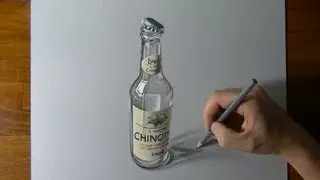 The glass is so realistic you can't believe it's a drawing!