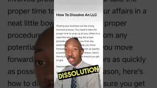 How to LEGALLY DISSOLVE your LLC in these SIMPLE STEPS #llc #business #dissolve #2026