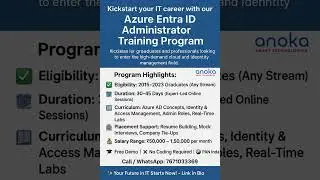 🚀 Azure Entra ID Administrator Training with 100% Placement Assistance | No Coding | Free Demo
