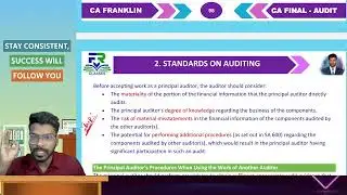 Day 10 | CA Final G1 Classes | AUDIT | SA 600 and 610 | CA Franklin