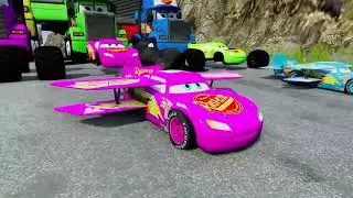 Big & Small McQueen vs Chick Hicks vs Tow Mater vs King Dinoco vs Duch Hudson - BeamNG.Drive