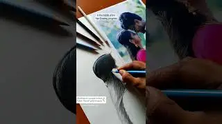 hair Drawing using colour pencils