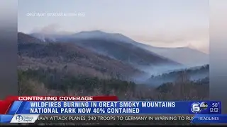 Wildfires burning in Great Smoky Mountains National park now 40% contained