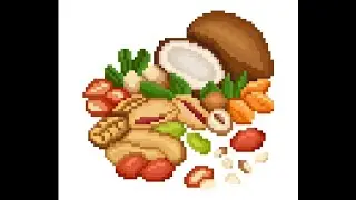 Pixel Art Daily Painting i colored pistachios, peanuts, coconuts, hazelnuts, and walnuts 🥜🥥🌰 # 799