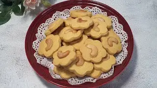 Resepi Biskut Kacang Gajus Tanpa Telur Paling Sedap! | Eggless Cashew Nut Cookies