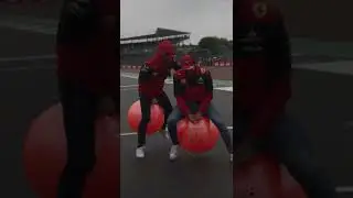 Charles Leclerc vs Carlos Sainz: Space hopper race #shorts