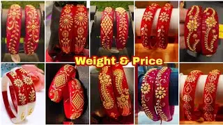 Beautiful Gold pola bangles designs with weight & price // Gold Pola Badhano@Sanchita's simple life