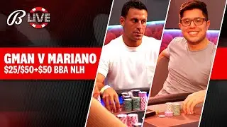 Garrett vs @MarianoPoker  - $25/$50+$50 BBA NLH CASH GAME  Live at the Bike!