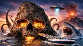 Building a house in the Open sea (ASMR) - This house protects me from mysterious sea creatures