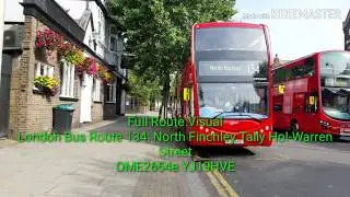 Full Route Visual London Bus Route 134: North Finchley Tally Ho! - Warren Street. OME2654e.