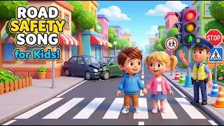 Road Safety Song for Kids 🚦 | Stop, Look & Listen | Traffic Light Rules Poem for Children
