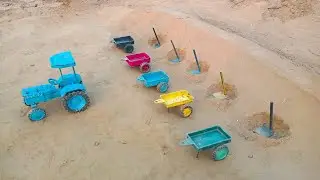 Mahindra tractor got stuck in the mud and went out and reached the trolley#217