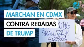 Estadounidenses marchan en Ciudad de M&eacute;xico contra las redadas migratorias de Trump