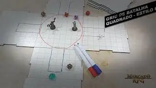 Grid de Batalha Quadrado Modular Risc&aacute;vel 9 Pe&ccedil;as Battle Grid - Mercado RPG