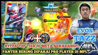 AUTO MANIAC PAKE BUILD MARTIS HYPER BY EVOS TAZZ DI MPL!! DMG SAKIT + DARAH TEBEL! BEST BUILD MARTIS