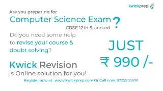 CBSE 12th Computer Science Revision | Kwicprep