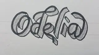How To Draw 3d Calligraphy Name For Beginners Easy / Drawing Art On Paper Step By Step 45
