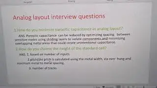 analog layout interview questions part 2 #analoglayout #analoglab