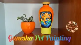 Ganesha pot painting #homedecor #acrylicpainting #potpainting #potpaintingideas #popular #clayart 
