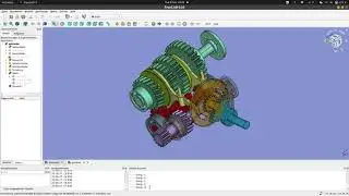 BMW R50 R60 , 2 cyl. Boxer Gearbox ,FreeCAD 0.20 animation