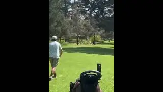 Disc golfing at Waller Park