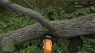 farming simulator game play cutting a trees