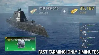 Modern Warships || Easy&Fast  Farming Gold And Dollar using Zumwalt ft AK-130 Buckshot!