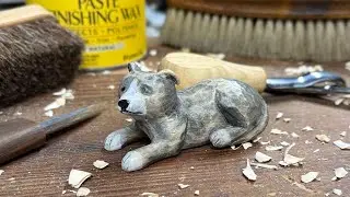 [Satisfying] Wood Carving of a Pit bull [ASMR]