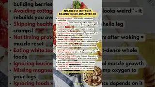 👆 5 Breakfast Foods That DESTROY Your Leg Strength After 60 (Fix This NOW!) #FitFixen #Shorts