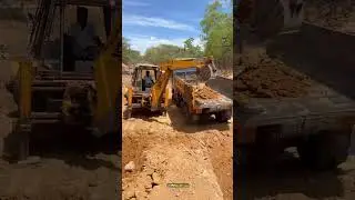 JCB 3D vs 3DX working New Bridge Foundation #shorts #short #jcb