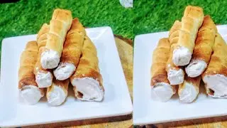 Cream roll  recipe   #puff pastry sheets  #solidified ghee cream rolls #creamrolls