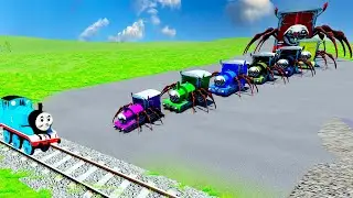 Big & Small Choo-Choo Charles vs CURSED Train Thomas with Triple Head | BeamNG.Drive