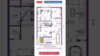 30x45 east facing house plan 2bhk #houzy #eastfacing #home #floorplan #vastuforhome #3d #vastuplan