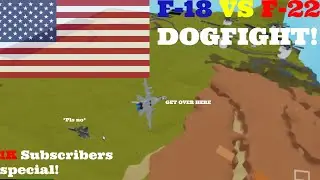 F18 VS F 22 DOGFİGHT / roblox plane crazy