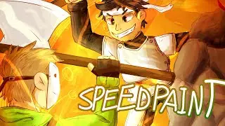 Lava Fight /Minecraft Manhunt Fanart Speedpaint