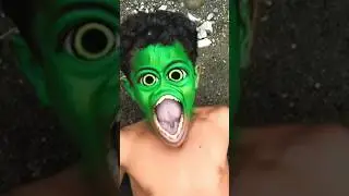 Hulk scary transformation with hulk boy smash skinny guys #shorts