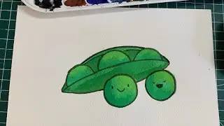 Draw and paint sweet pea cartoon in gouache or watercolours | Step by step drawing for beginners