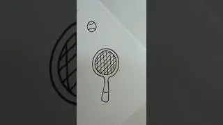 How to draw a racket easy - Como Dibujar una Raqueta F&aacute;cil #shots #dibujo #dibujosfaciles