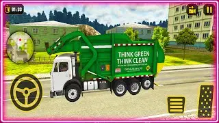 Garbage Truck Driver Simulator 2021 - Dump Truck Collecting Trash -  Android Gameplay 2021