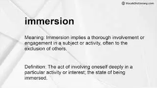 immersion Meaning