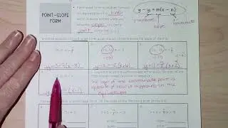 8th Grade Point Slope Form Part 1