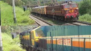 11029 Koyna Express Meets Boxnl Freight Near Monkey Hill Sliding Bhor Ghat